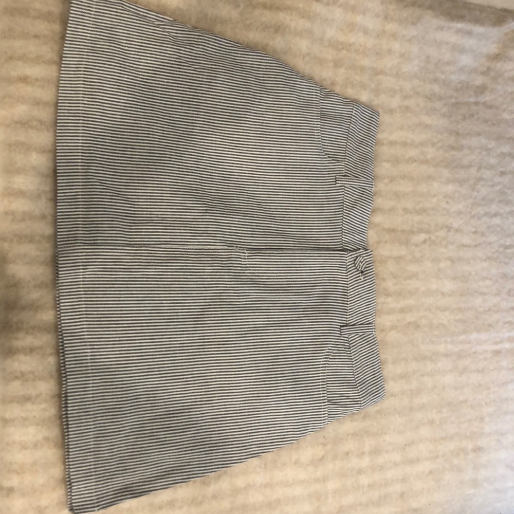 Seersucker blue and white mini skirt